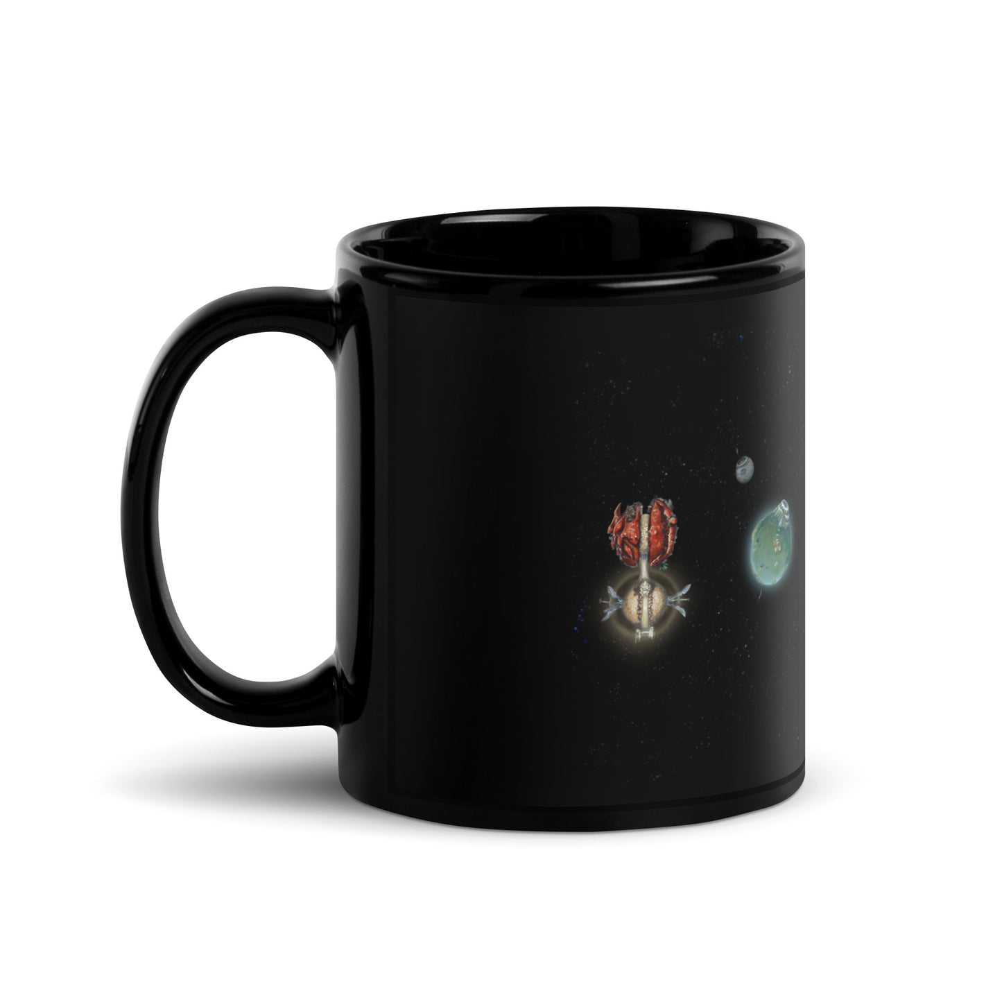 Outer Wilds Planetary Chart - Black Glossy Mug