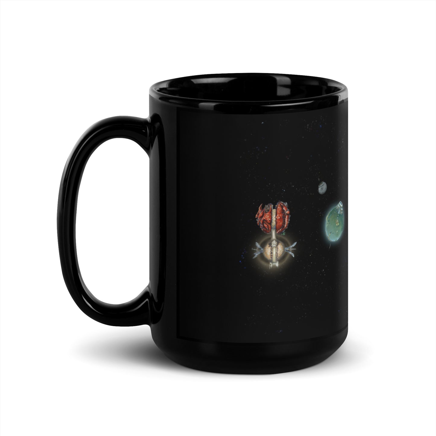 Outer Wilds Planetary Chart - Black Glossy Mug