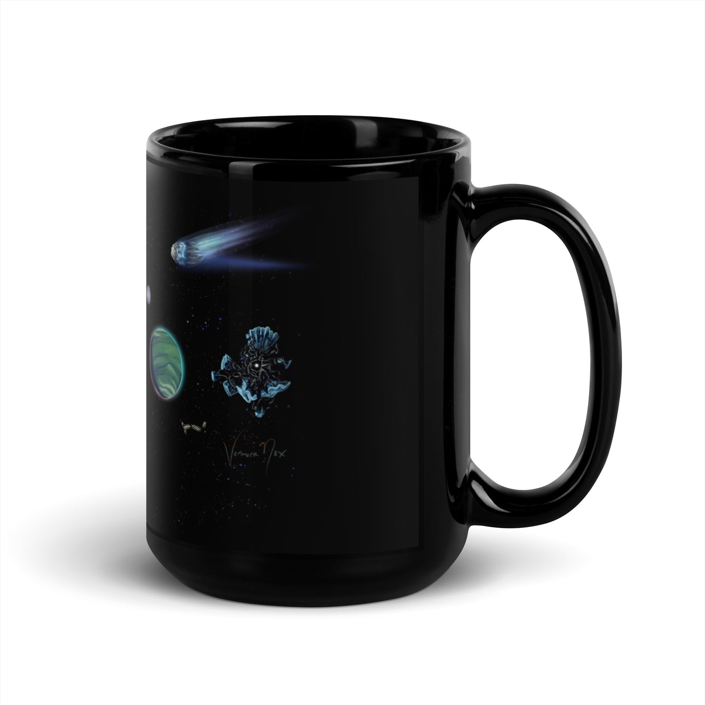Outer Wilds Planetary Chart - Black Glossy Mug