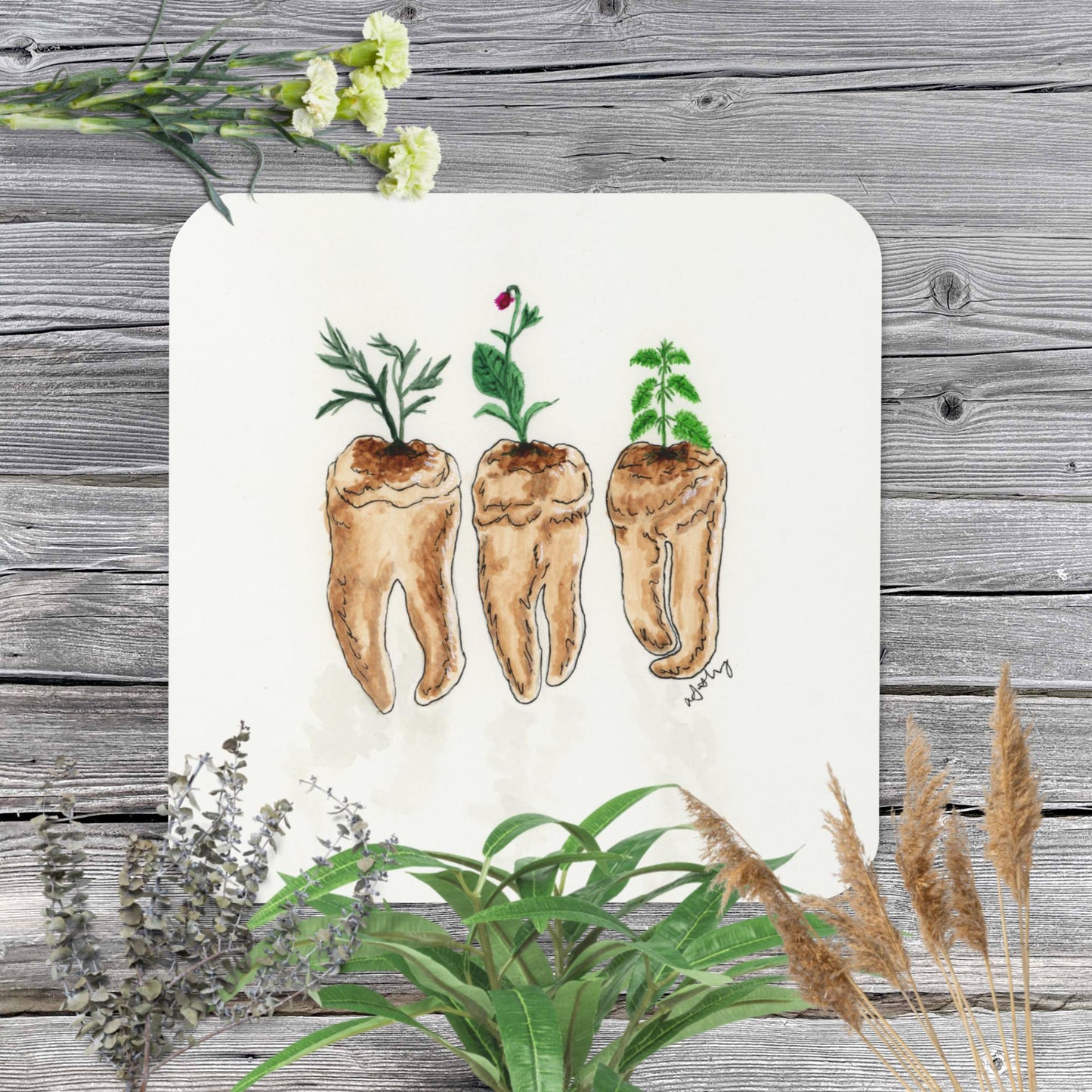 Toxic Teeth - Cork-back coaster