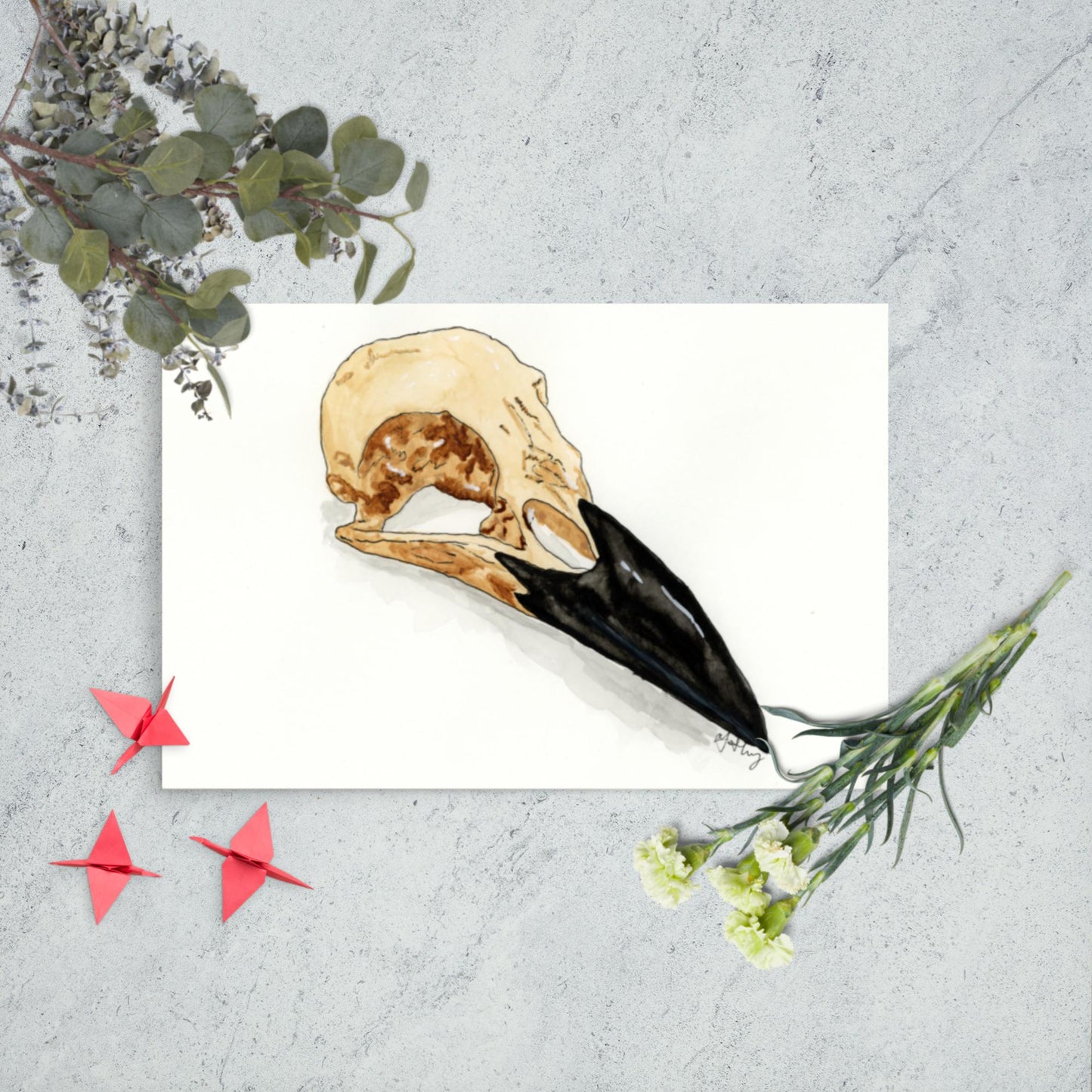 Crow Skull - Matte Poster Print