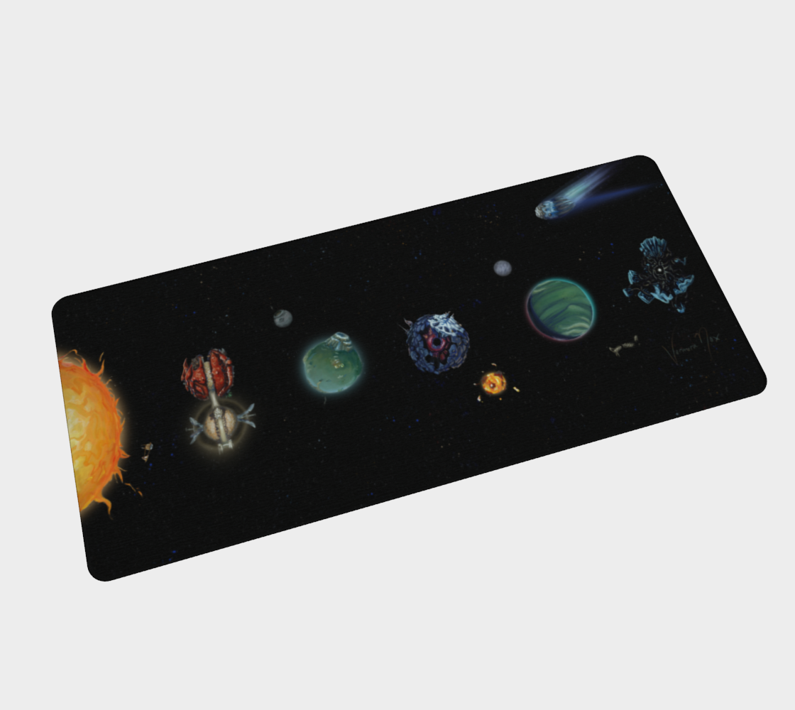 Outer Wilds Solar System Painting - Desk Mat / Mouse Pad