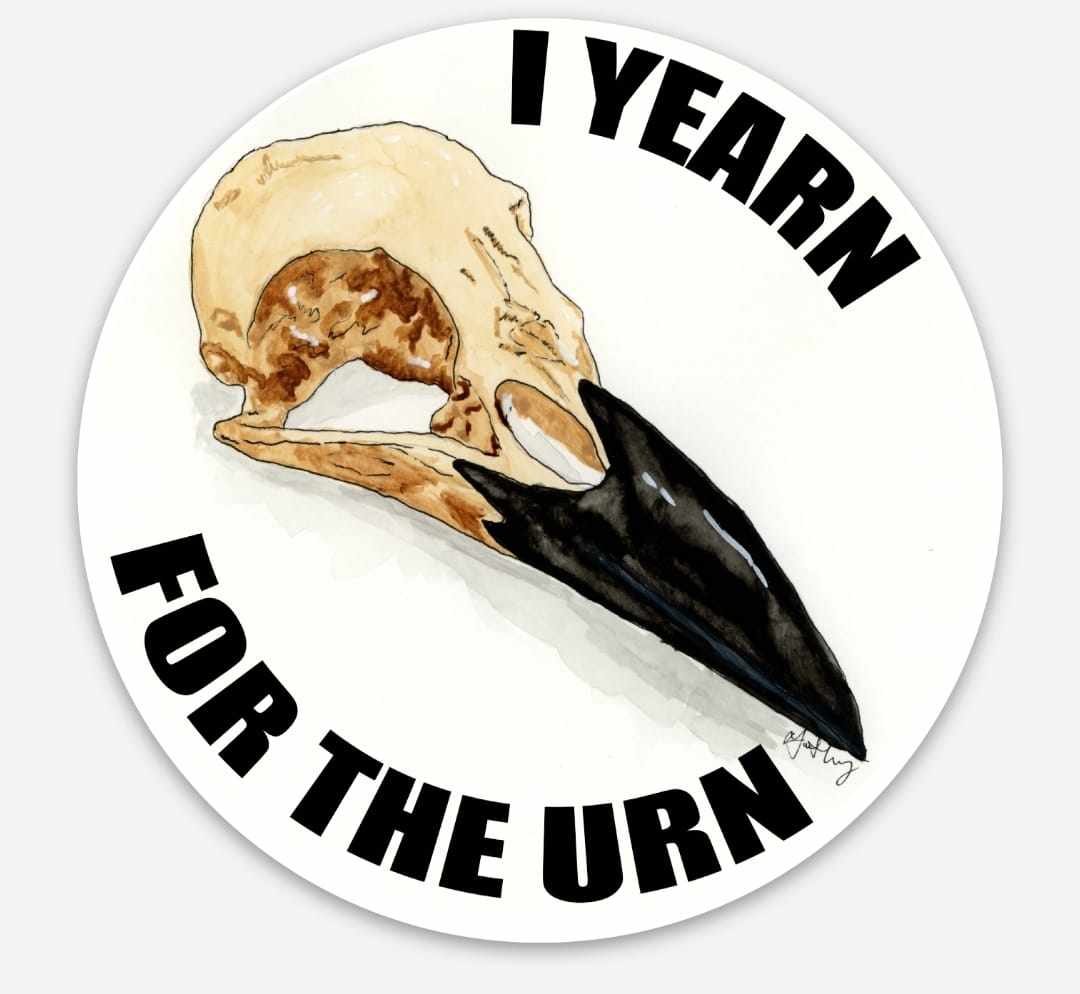 I YEARN FOR THE URN - 3x3" Sticker