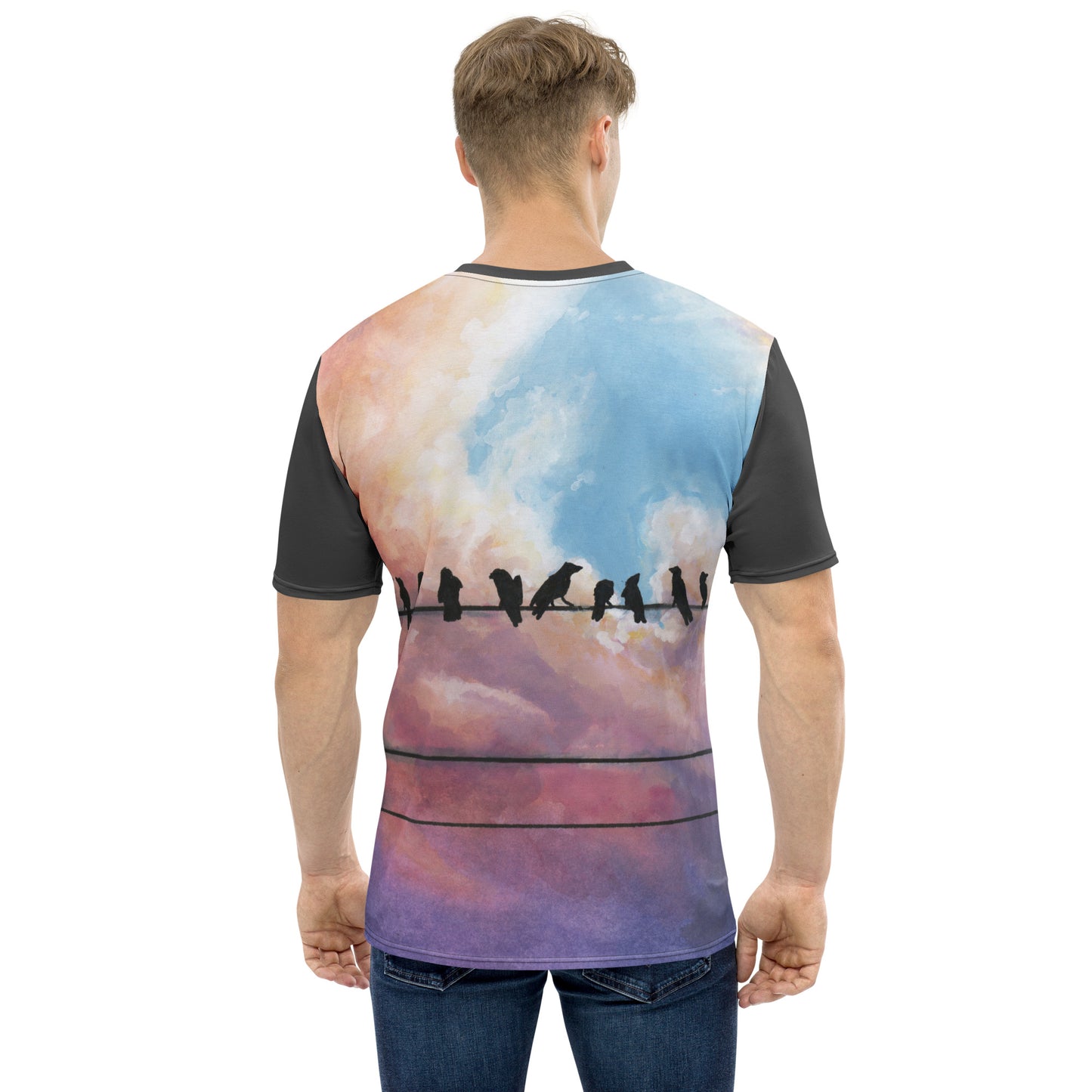 Birds on a Wire - All-Over Print Crew-Neck T-Shirt