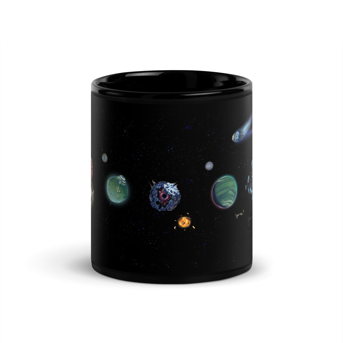 Outer Wilds Planetary Chart - Black Glossy Mug