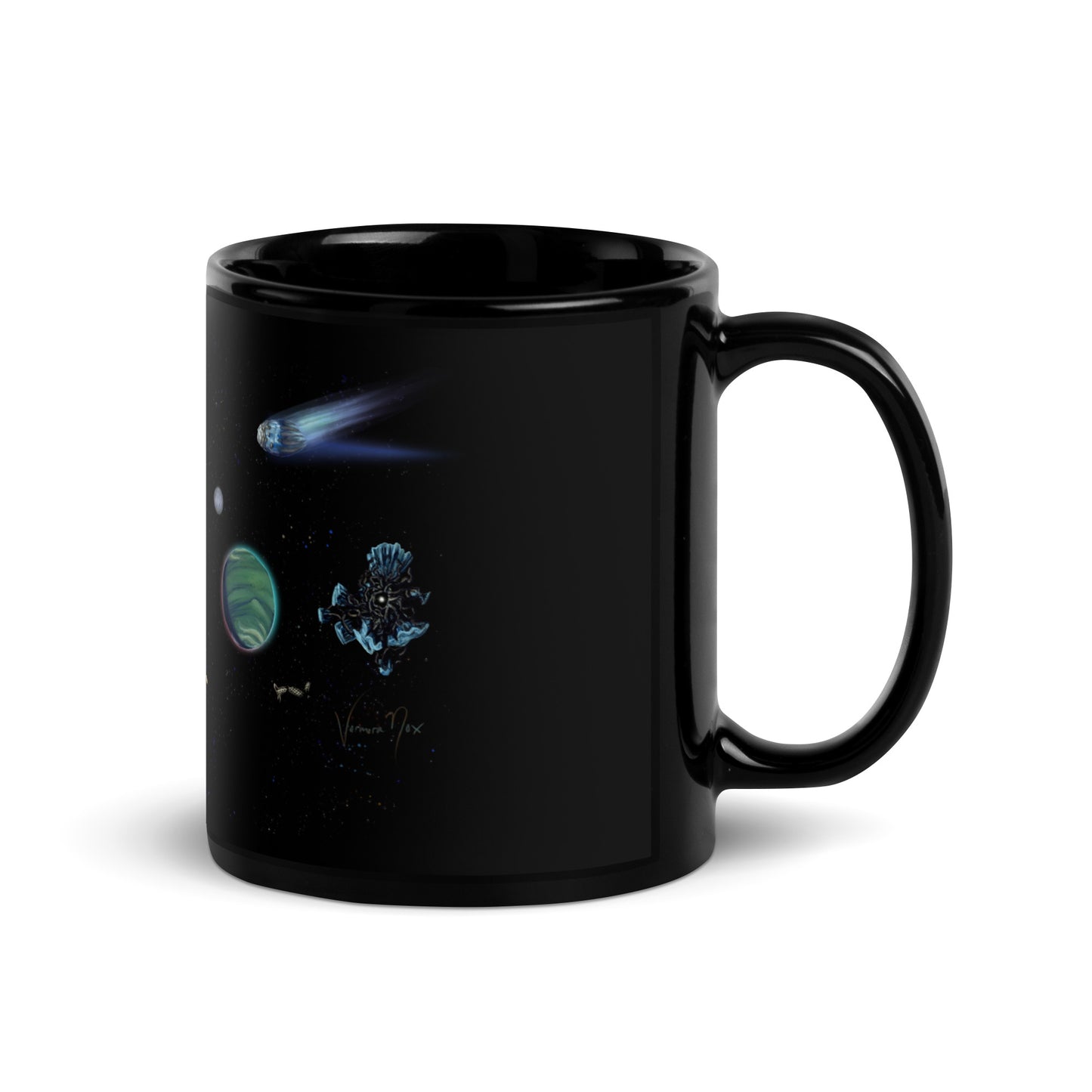 Outer Wilds Planetary Chart - Black Glossy Mug