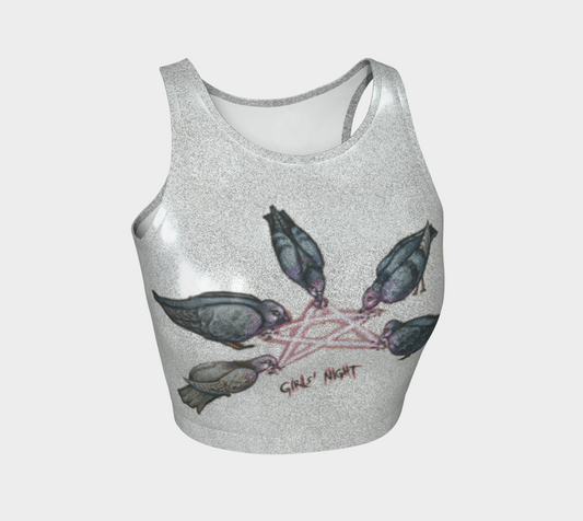 Blasphemous Pigeons - Athletic Crop Top (Optional Glitter)