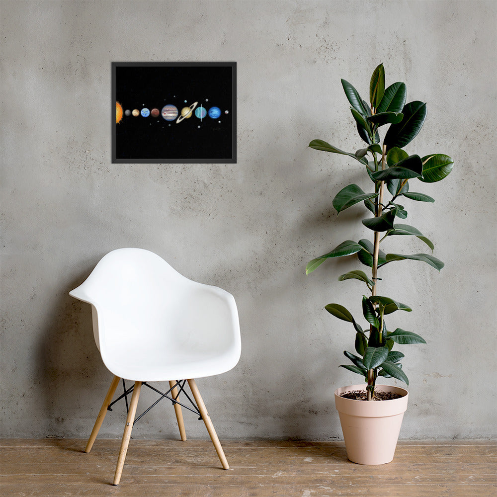Solar System Planetary Chart - Poster or Canvas Print, with or without Frame
