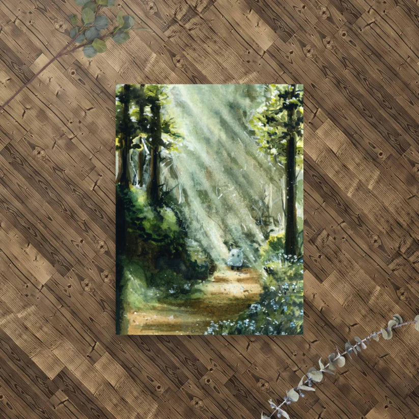 Forget-me-not Forest Sprite - Poster or Canvas Print, with or without Frame