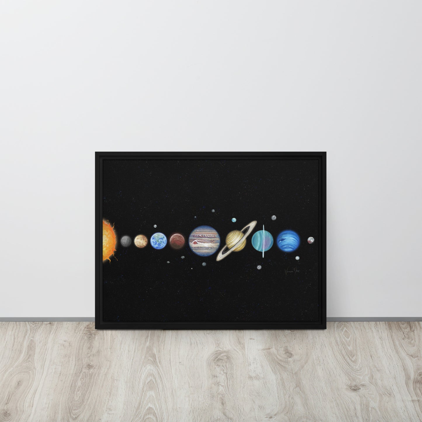 Solar System Planetary Chart - Poster or Canvas Print, with or without Frame