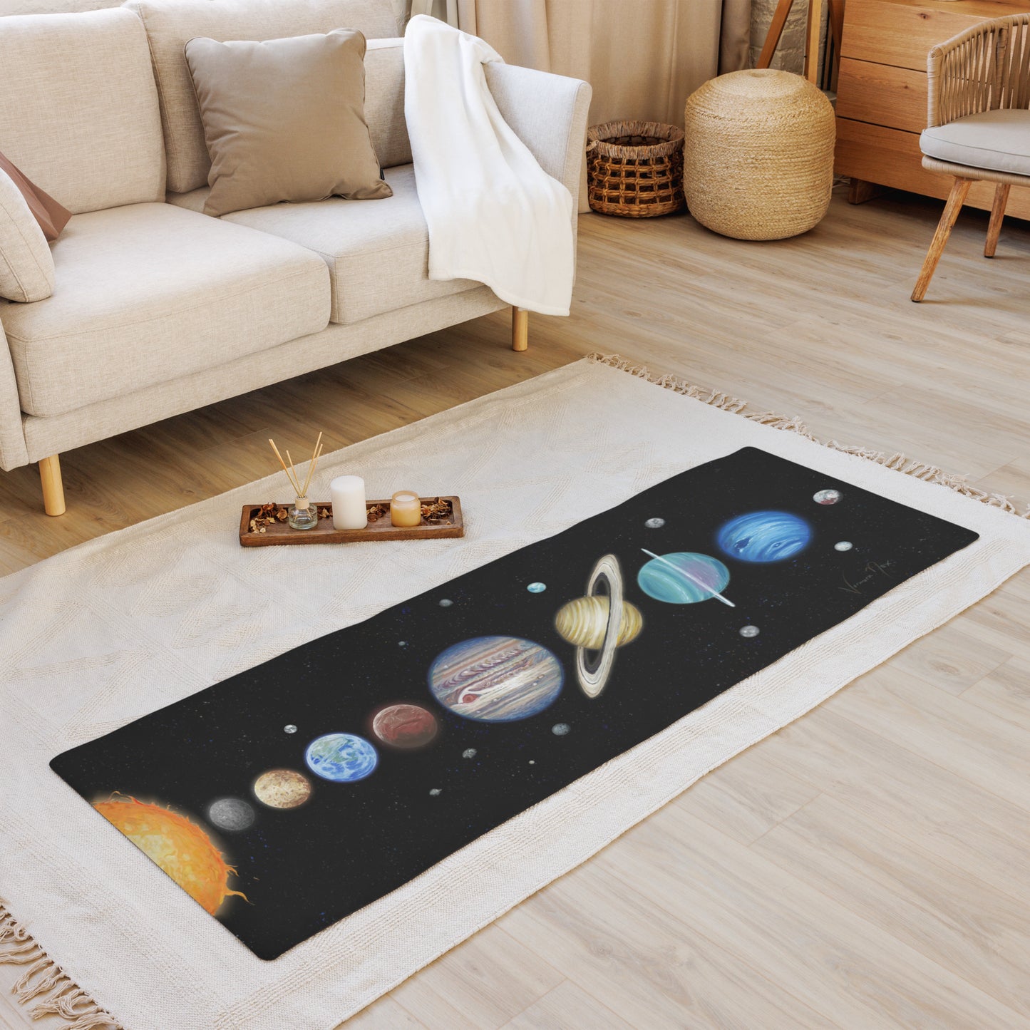 Solar System Planetary Chart - Yoga Mat